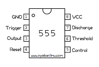 Apa itu IC 555? Serta contoh rangkaian elektronika